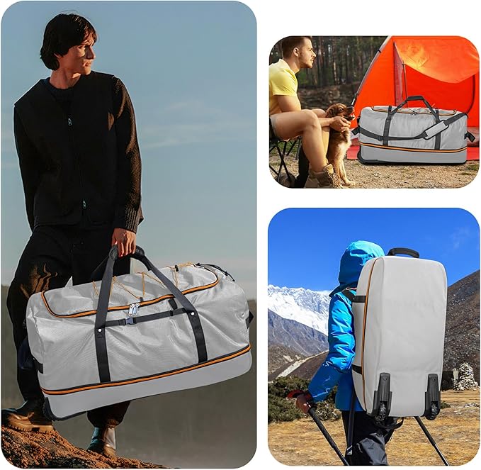 Vomgomfom 32" Soft-Sided Foldable Wheeled Travel Duffel Bag, Expandable 110L to - Image 6