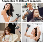 KARFUN Hair Dryer, Blow Dryer, Plasma Hairdryer, Ionic Hair Dryer for Women, Blow Dryers for Women, Professional High Speed Hair Dryers (Dark Gray)