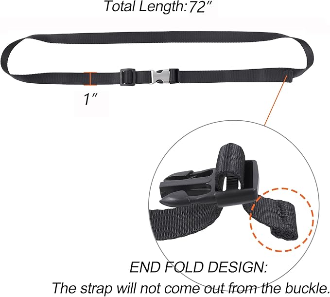 Buckle Straps with Metal Clips, Adjustable Nylon Straps with Buckles - Image 3