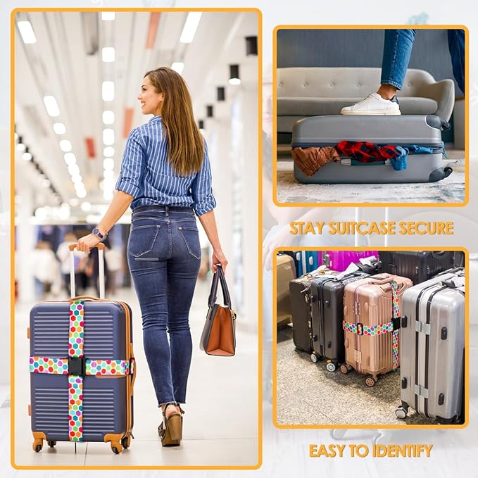 Adjustable Travel Luggage Strap Suitcase Belt Travel Bag Accessories 1.96 in W - Image 5