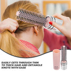 Luxshiny Portable Retractable Round Hairbrush with Nylon Bristles for Detangling and Scalp Massage Compact Travel Styling Tool for Curly and Straight Hair