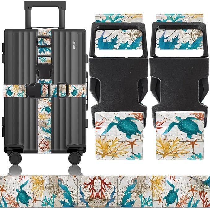 2 Pack Luggage Straps for Suitcases Adjustable Luggage Belt TSA Approved by Unknown