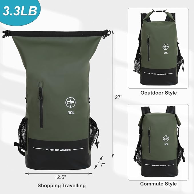UPWELL Waterproof Dry Bag 30L Boating Backpack - Image 2