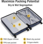 KYME 30-Inch Large Checked Luggage, 100% PC Hardside Suitcase - Image 3