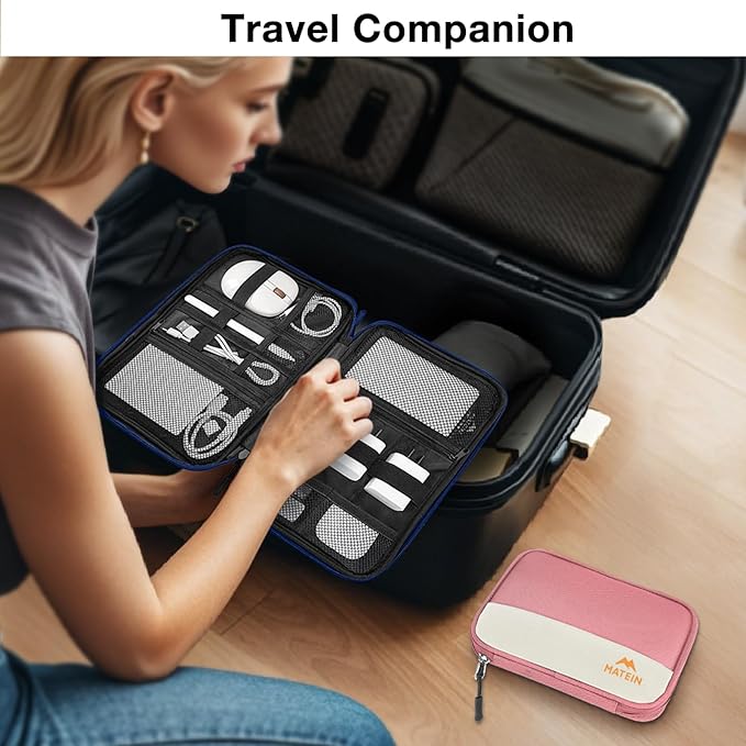 MATEIN Travel Cable Organizer Pouch, Scratch Resistant Portable Charger Case - Image 4