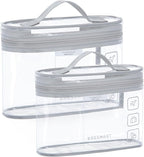 BAGSMART TSA Approved Toiletry Bag, 2 Pack Clear Makeup Cosmetic Bag Organizer by BAGSMART