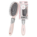 Conair Velvet Touch Cushion Hair Brush, Compact Travel Detangler Brush for Curly or Straight Styles, Flex Cushion Base for Stress-Free Brushing, Blush Pink
