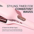 L'ANGE HAIR SculptWaver Titanium Deep Wave | Hair Crimper for Effortless Beach Waves | 3 Barrel Hair Waver with Adjustable Heat | Dual Voltage & Smart Timer | Styling Tools & Appliances, Blush - Small