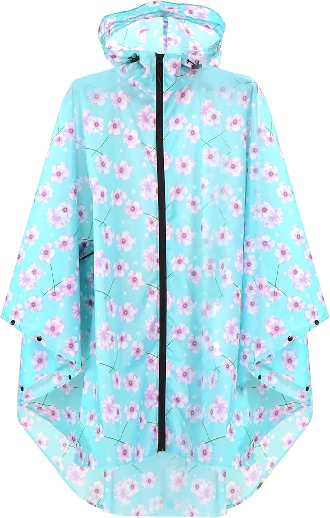 ANYOO Waterproof Rain Poncho Lightweight Reusable Hiking Hooded Coat Jacket by Anyoo