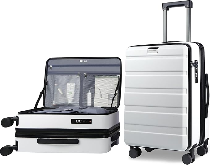 KROSER Carry On Luggage with Spinner Wheels & Built-in TSA Lock, Expandable Top by KROSER