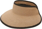 Joywant Womens Sun Visor Hats, Packable Wide Brim Ponytail Beach Hat Straw by Joywant