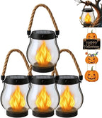 Solar Lantern Outdoor Lights, Flickering LED by Vimchaw