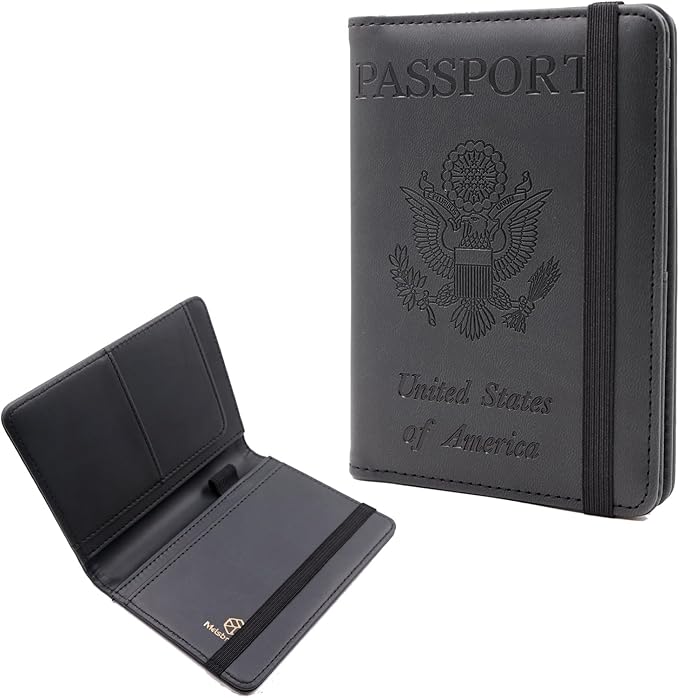 Melsbrinna Premium Leather Passport Holder Covers Case, Waterproof Rfid by Melsbrinna