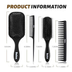 Balon Hair Brush for Women and Men, 4Pcs Paddle Brush Detangling Brush Hair Comb Set for Long Thick Thin Curly Hair, Hairbrush Great On Wet or Dry, No More Tangle