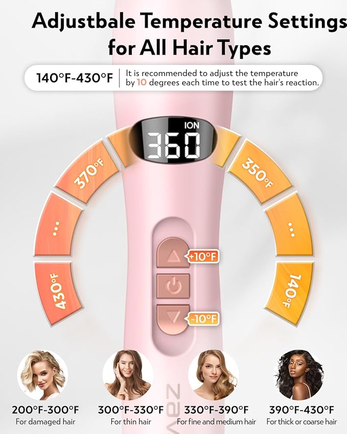 Thermal Round Brush, 1.5 inch Blowout Brush with Ceramic Barrel & Negative Ions Tech Makes Hair Smoother Get Natural Curls, Heated Styler Tool for All Hair Type, Dual Voltage