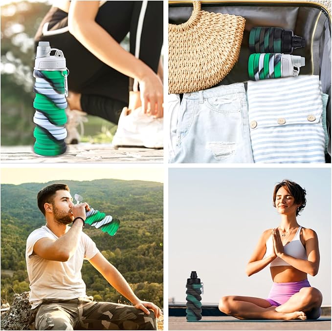 Collapsible Water Bottle for Adults, Reusable Silicone Foldable Water Bottles - Image 7