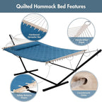 ANOW Double Hammock with 12 Feet Heavy Duty Steel Stand Combo, 2 Person Quilted - Image 4