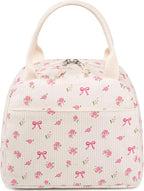 Bluboon Lunch Bag for Women Men Cute Corduroy Lunch Tote Bags Reusable - Image 8