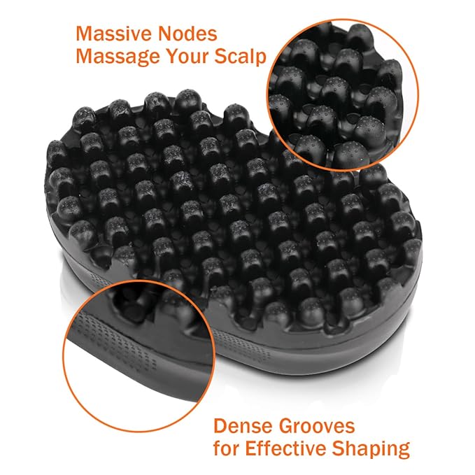 Afro Curls Hair Brush, Rubber Twist Curling Hair Brush, Washable Hair Dirty Braided Curly Hair for Barbers and Daily Use, Black