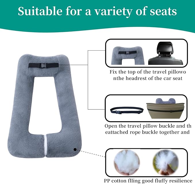 Travel Pillow Upgraded Version of Aircraft Travel Neck Pillow - Image 5