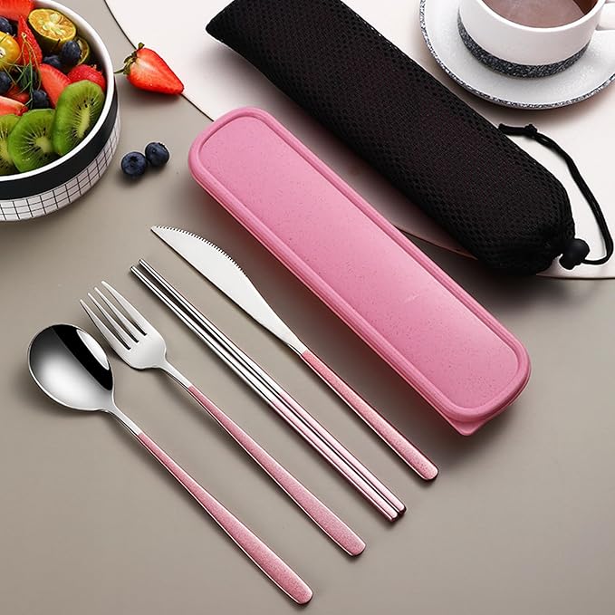 VANRA 4-Piece Portable Travel Utensils Set - Image 3