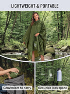 SaphiRose Hooded Rain Poncho Waterproof Raincoat Jacket - Image 5