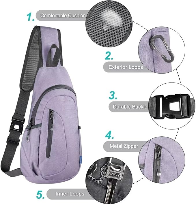 TITECOUGO Small Sling Bag, Lightweight Crossbody Backpack - Image 5