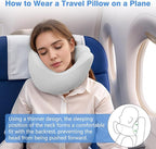 2 in 1 Neck Pillow Airplane, Ergonomic Memory Foam Travel Neck Pillow, Travel - Image 2