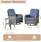 HOOOWOOO Patio Furniture Set, 3 Pieces Outdoor Conversation Set, All Weather - Image 7