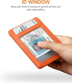 Buffway Mens Slim Wallet, Minimalist Thin Front Pocket Leather Credit Card - Image 4