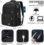 Black Backpack for Men Women, 15.6 inch Laptop Backpack for School, School - Image 4