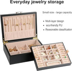 Small Jewelry Organizer for Women, 2-Layer Travel Jewelry Box - Image 2