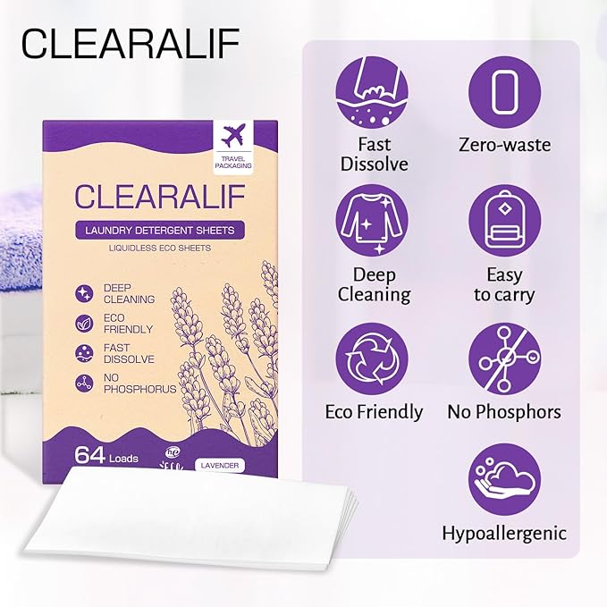 CLEARALIF Laundry Detergent Sheets, 64 Load - Image 3
