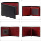 VISOUL Mens Bifold Wallet with 2 ID Windows and 2 Money Compartments, Genuine - Image 3