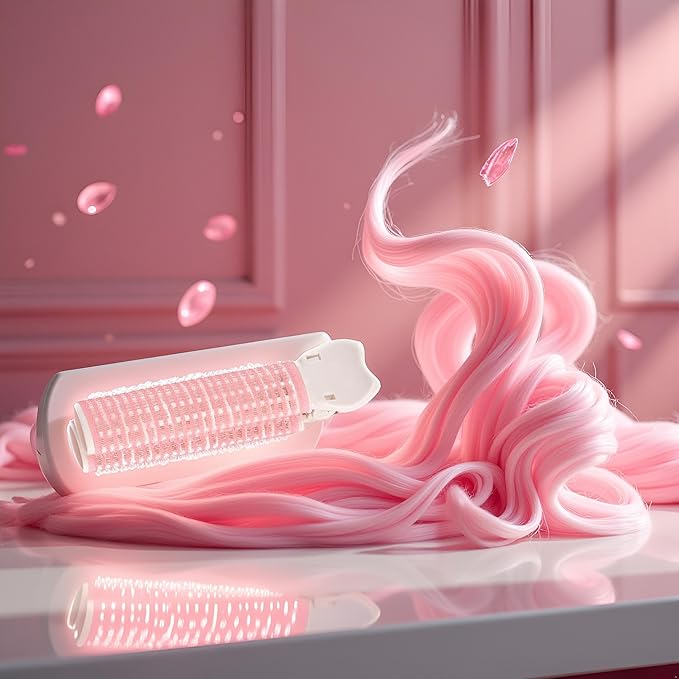 4PCS Pink Hair Rollers with Clip Volumizing Hair Root Clips Bangs Curler DIY Styling Accessories Tool Portable Volume Clip Self Grip Volume Hair Root, Care Styling Tools and Appliances