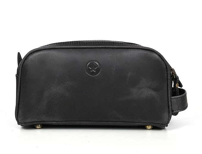 10" Premium Leather Toiletry Travel Pouch - Image 7