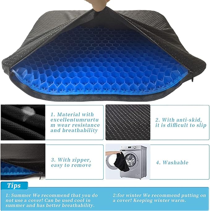 Gel Seat Cushion for Long Sitting Pressure Relief for Back, Tailbone Pain – - Image 4