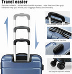 Coolife Luggage Suitcase Carry-on Spinner TSA Lock USB Port Expandable - Image 4