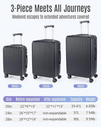 LIGHT FLIGHT Luggage Sets, Durable Hard Shell 3 Piece Set Suitcase - Image 8
