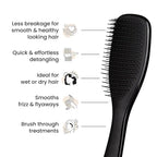 Tangle Teezer Ultimate Detangler Brush for Wet & Dry Hair, Eliminates Knots & Reduces Breakage for Straight to Wavy Hair Types, Liquorice Black