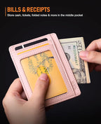Buffway Slim Minimalist Front Pocket RFID Blocking Leather Wallets - Image 6