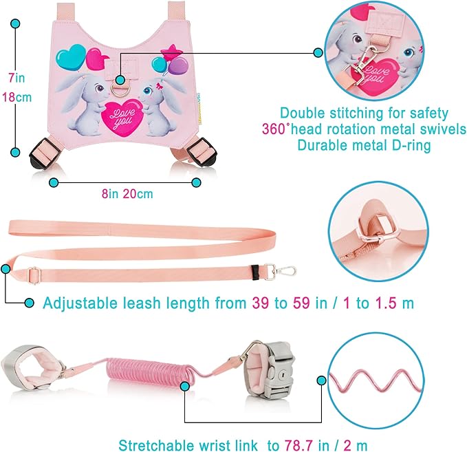 Toddler Leash Harness Kid Leash Child Safety Harness Baby Leash Anti Lost Ages - Image 2