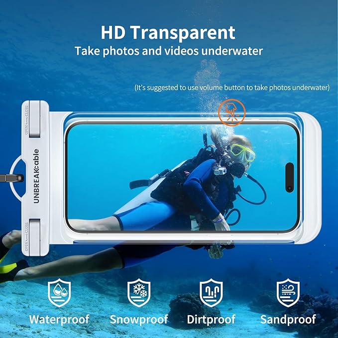UNBREAKcable Waterproof Phone Pouch-2 Pack IPX8 Waterproof Phone Case - Image 3