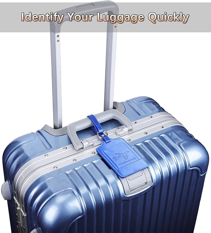 Teskyer Luggage Tags, 3 Pack Premium PU Leather Luggage Tags Privacy Protection - Image 8