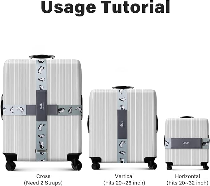 Luggage Straps for Suitcases, Adjustable Luggage Elastic Belt, Travel - Image 3