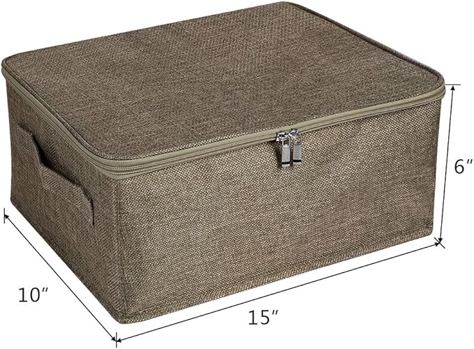 ANMINY 3PCS Storage Bins with Zipper Lids 13 Qt Lidded Fabric Storage Boxes - Image 3