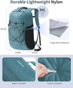 ECOHUB Hiking Backpack 30L Travel Backpack Lightweight Casual Daypack Water - Image 5