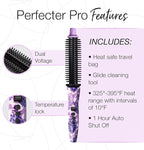 CALISTA Perfecter Pro Heated Round Brush | Lift, Volumize, and Style with No Heat Damage for Healthier-Looking Hair | 4 Sizes for Most Hair Types | Dual Voltage & Adjustable Temp (0.75, Rose Gold)