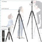 VICTIV 78" Tripod for Camera, Tall DSLR Tripod & Monopods, Professional Heavy - Image 4
