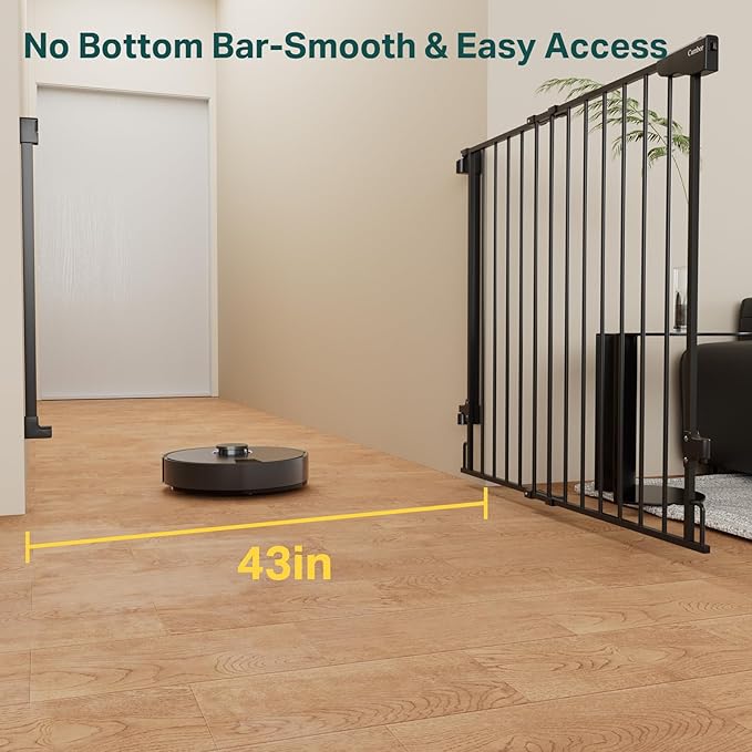 Cumbor 34" Extra Tall No Bottom Bar Baby Gate - Image 3